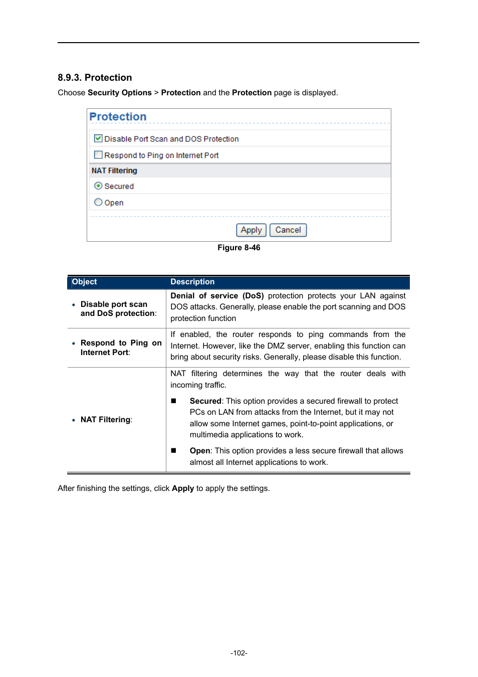 Protection | PLANET WNAP-1260 User Manual | Page 110 / 154