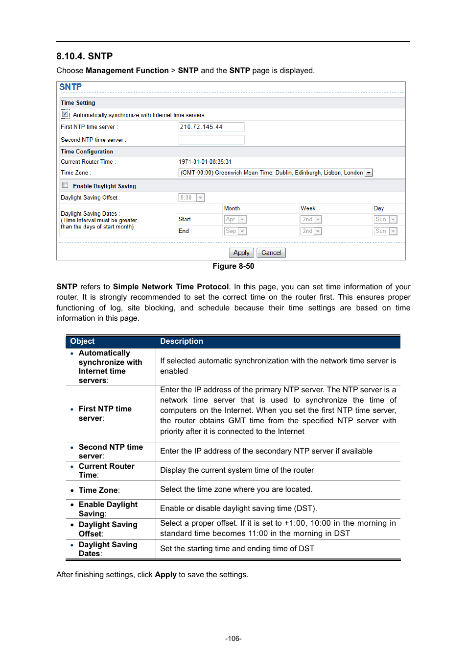 Sntp | PLANET WNAP-1260 User Manual | Page 114 / 154