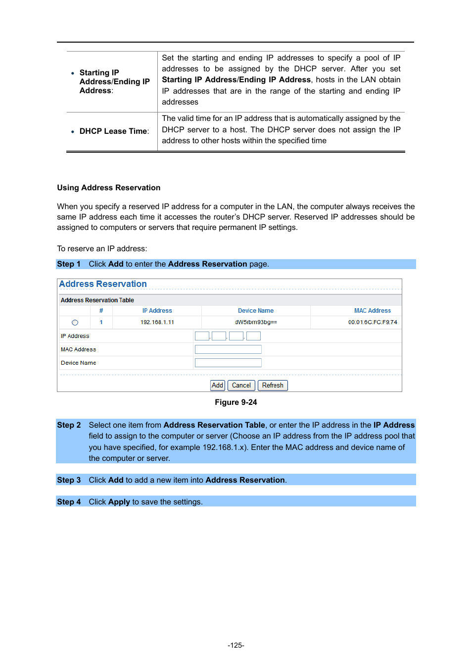 Using address reservation | PLANET WNAP-1260 User Manual | Page 133 / 154