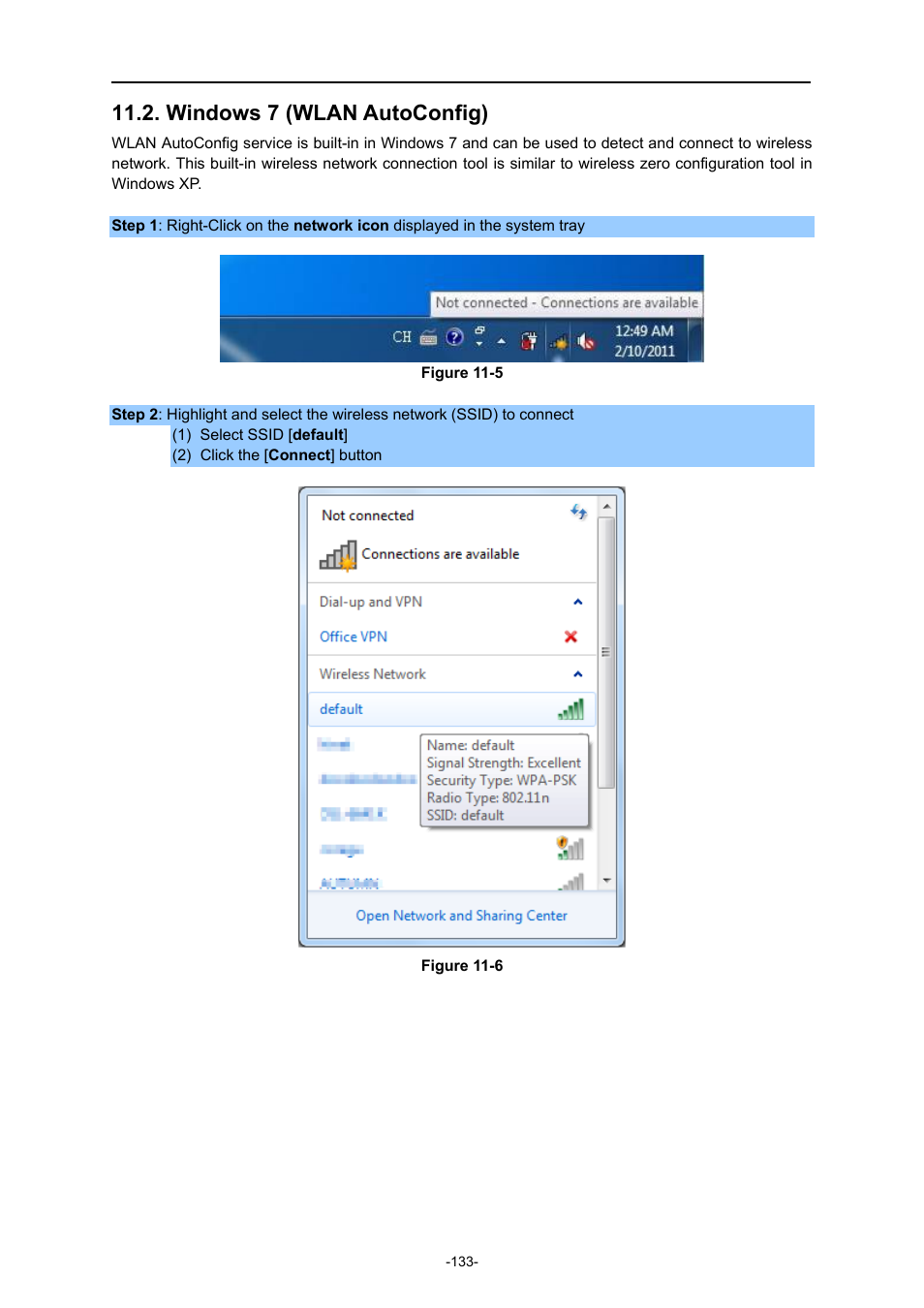 Windows 7 (wlan autoconfig) | PLANET WNAP-1260 User Manual | Page 141 / 154