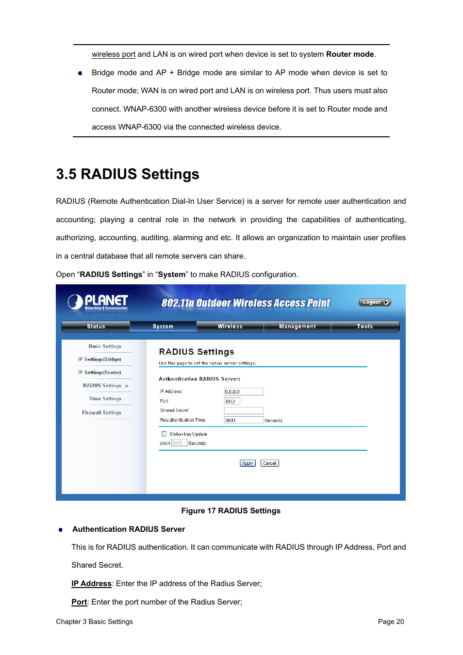 5 radius settings | PLANET WNAP-6300 User Manual | Page 29 / 66
