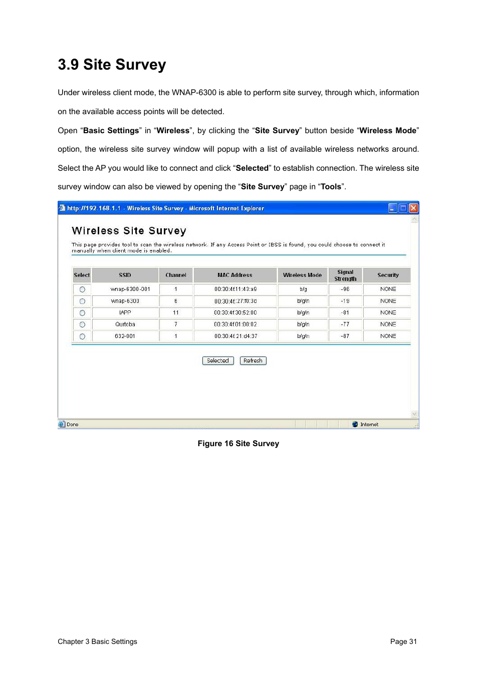 9 site survey, Figure 16 site survey | PLANET WNAP-6300 User Manual | Page 40 / 66