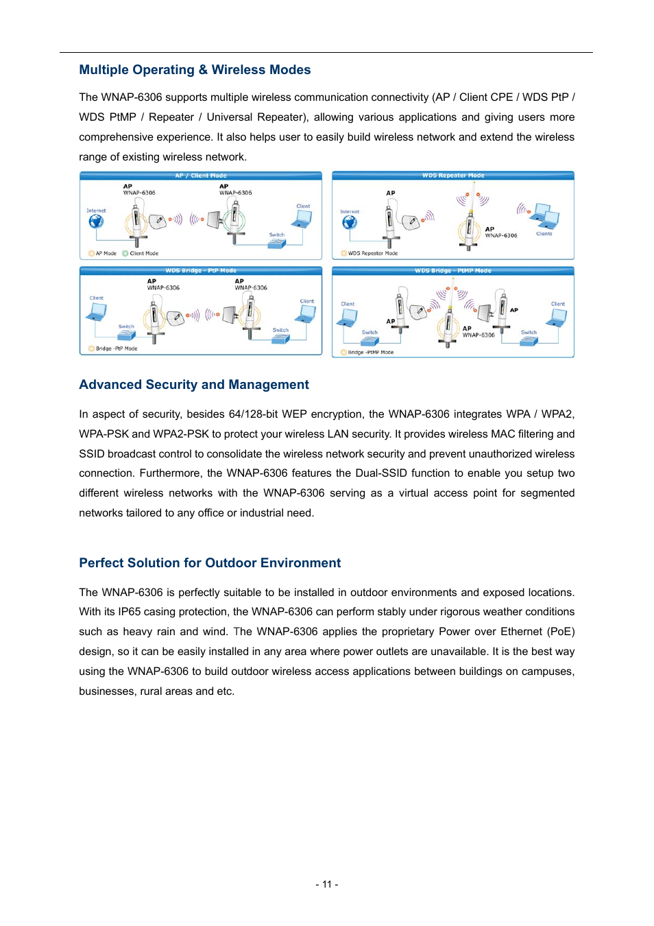 PLANET WNAP-6306 User Manual | Page 11 / 70
