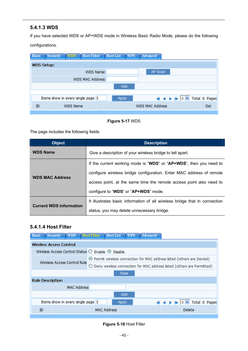 3 wds, 4 host filter | PLANET WNAP-6306 User Manual | Page 42 / 70