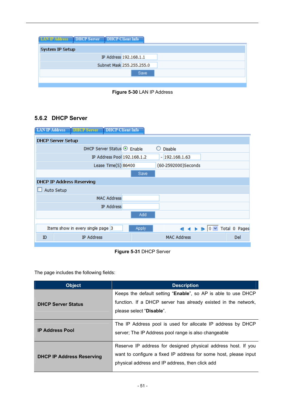 2 dhcp server, Dhcp server | PLANET WNAP-6306 User Manual | Page 51 / 70