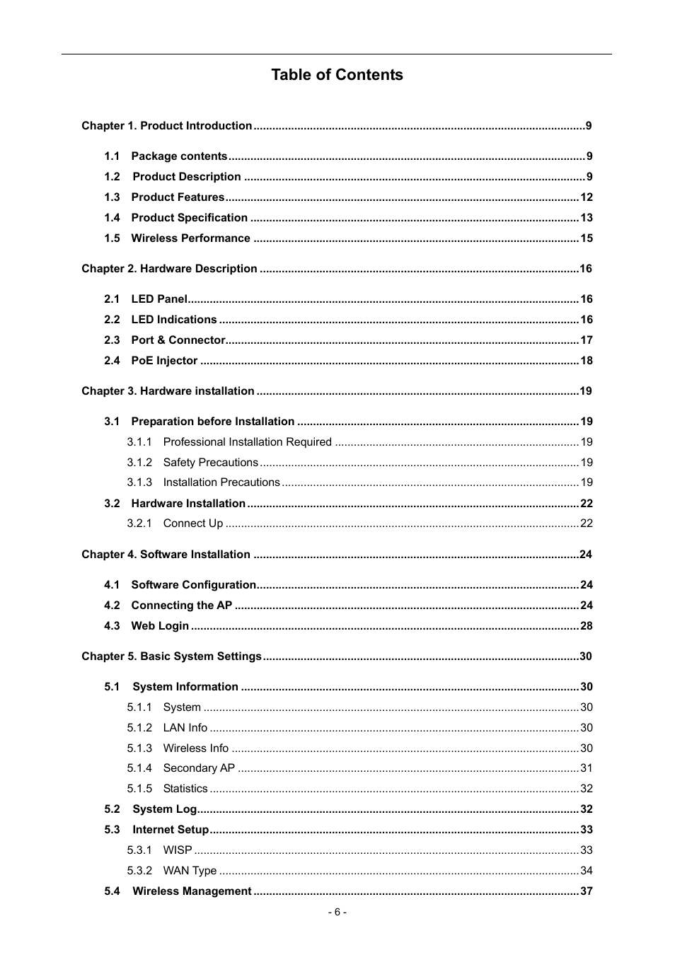 PLANET WNAP-6306 User Manual | Page 6 / 70