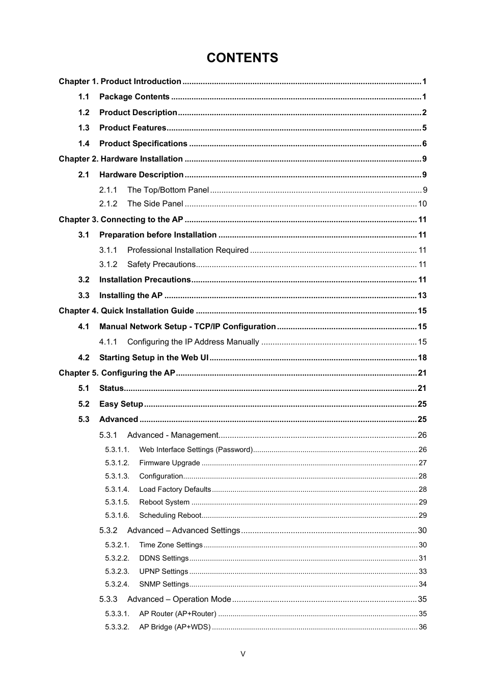 PLANET WNAP-6308 User Manual | Page 5 / 107