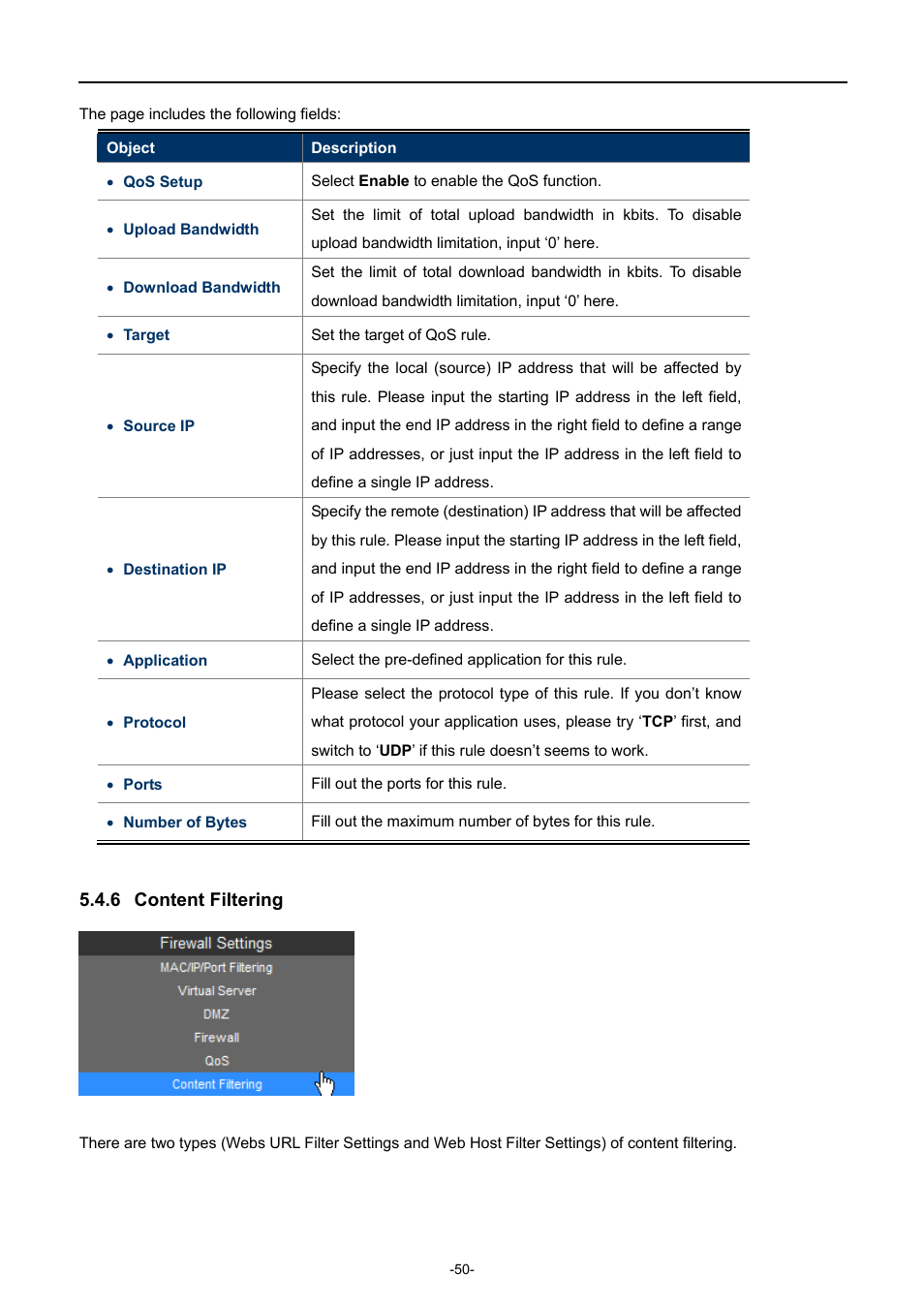 6 content filtering, Content filtering | PLANET WNAP-6308 User Manual | Page 60 / 107