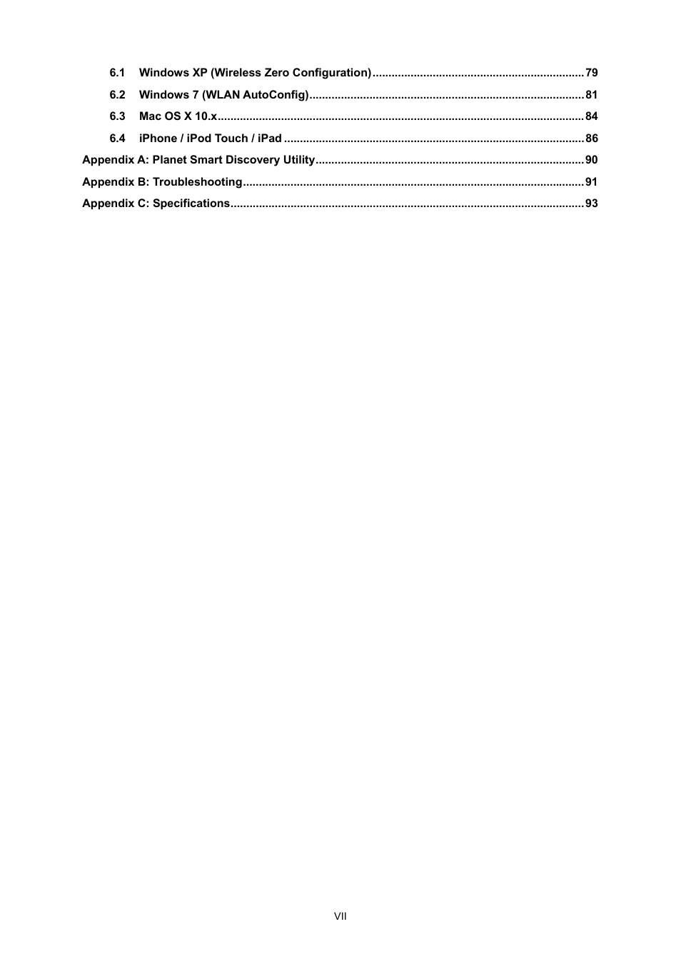 PLANET WNAP-6308 User Manual | Page 7 / 107