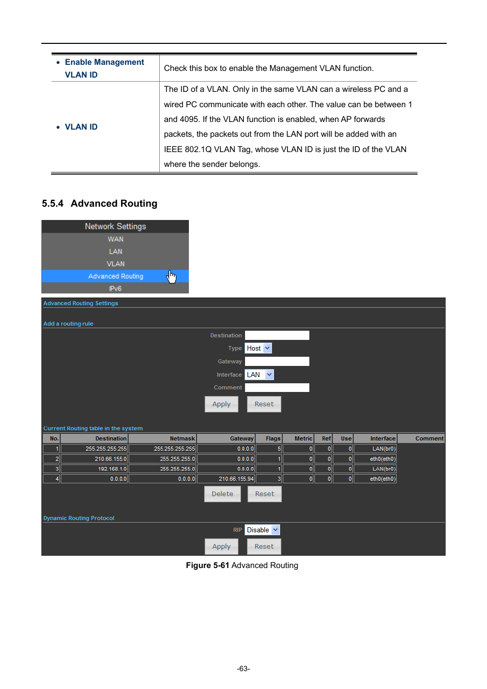 4 advanced routing, Advanced routing, Igure | Dvanced, Outing | PLANET WNAP-6308 User Manual | Page 73 / 107