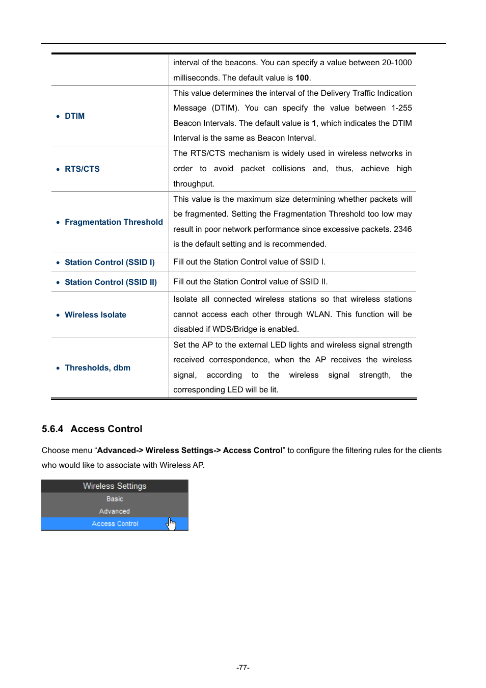 4 access control, Access control | PLANET WNAP-6308 User Manual | Page 87 / 107