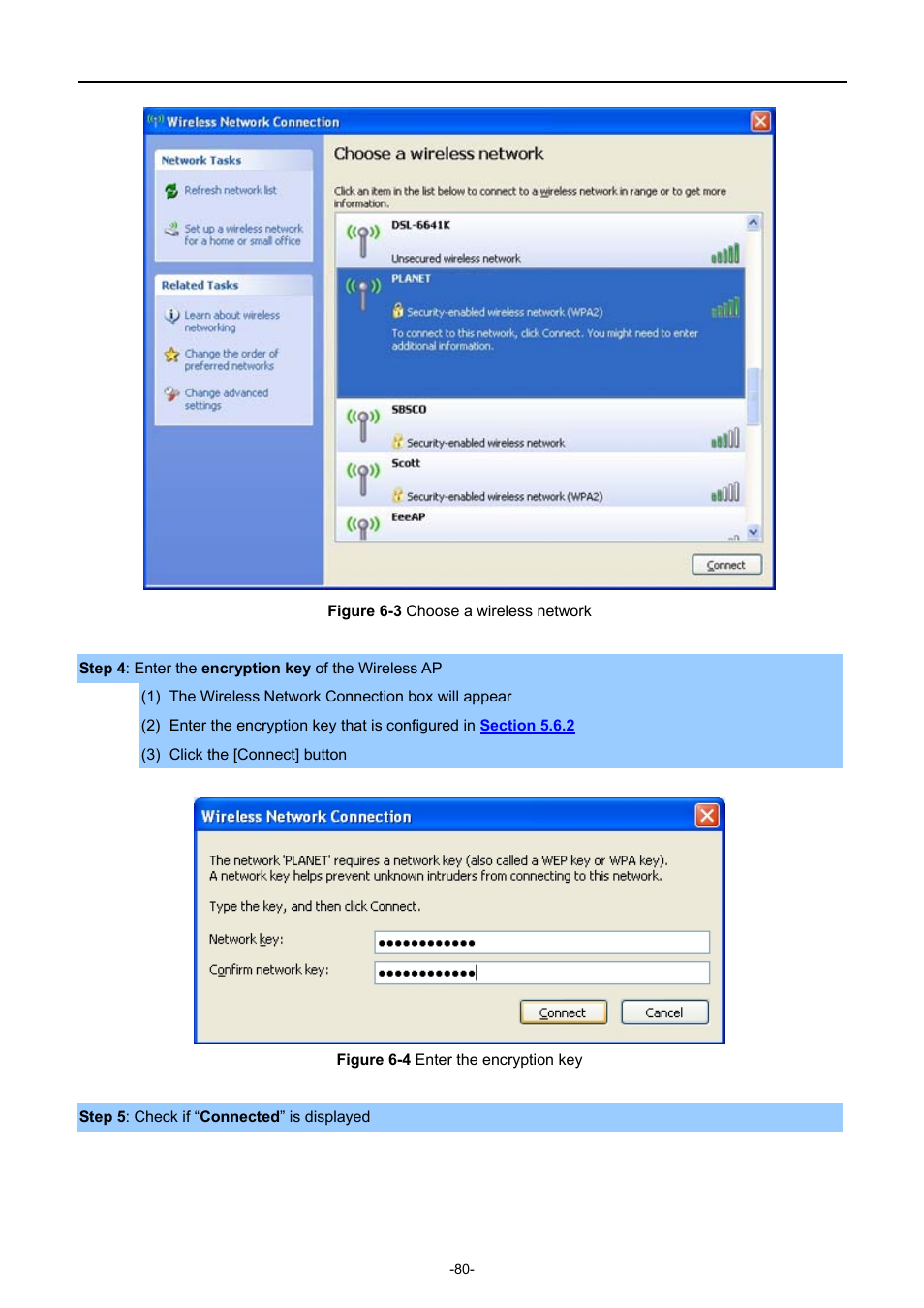 Igure, Hoose a wireless network, Nter the encryption key | PLANET WNAP-6308 User Manual | Page 90 / 107