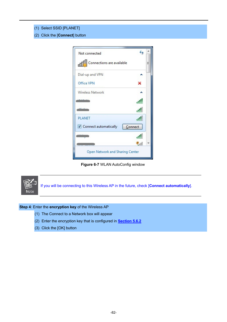 Igure, Wlan, Onfig window | PLANET WNAP-6308 User Manual | Page 92 / 107