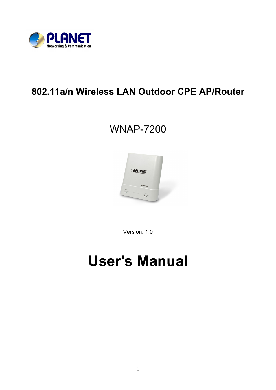 PLANET WNAP-7200 User Manual | 75 pages