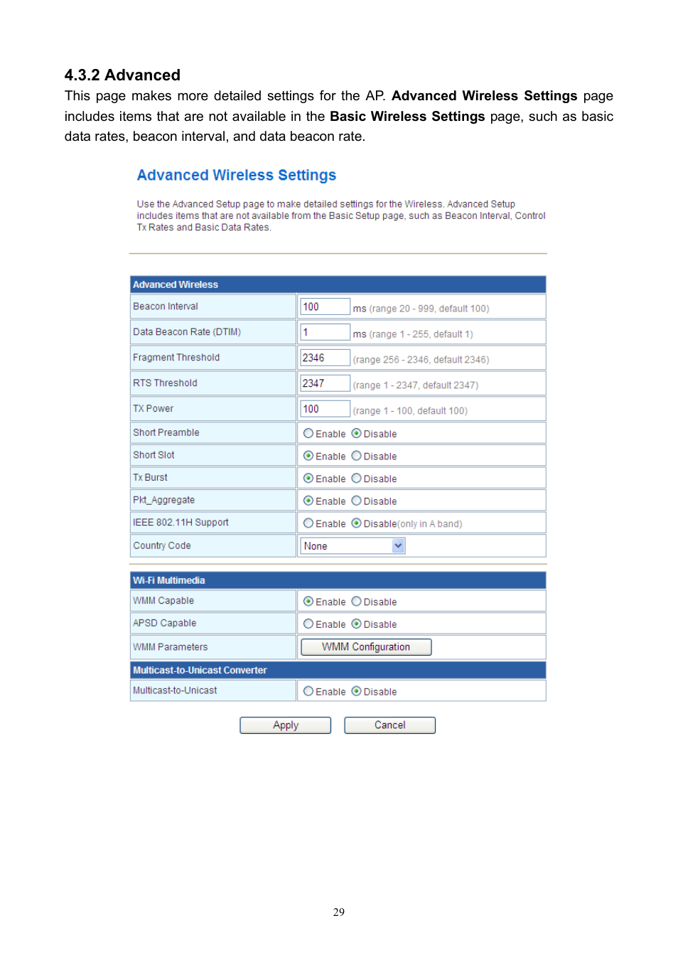 2 advanced | PLANET WNAP-7200 User Manual | Page 29 / 75