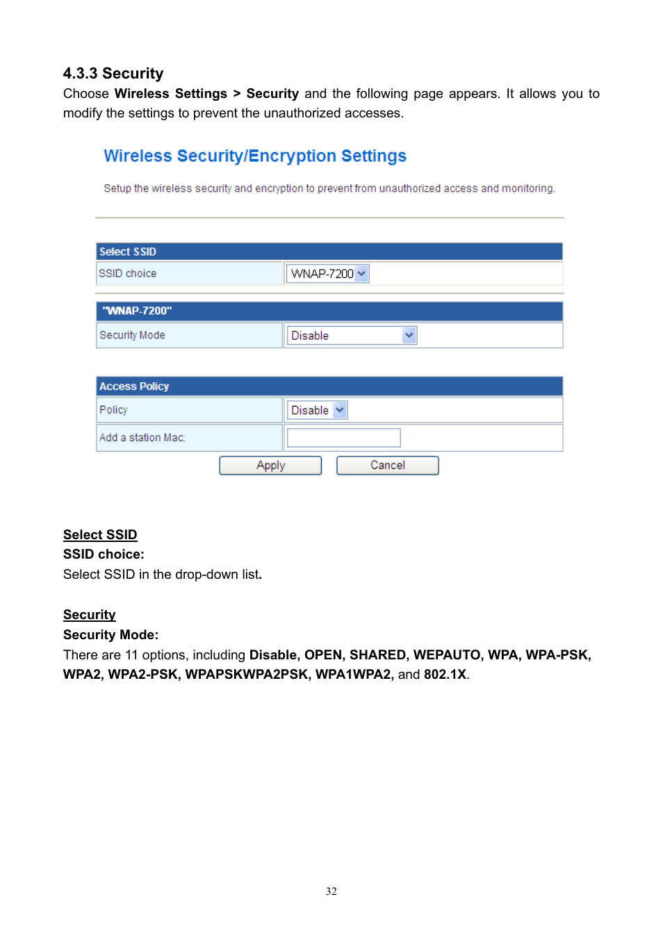 3 security | PLANET WNAP-7200 User Manual | Page 32 / 75