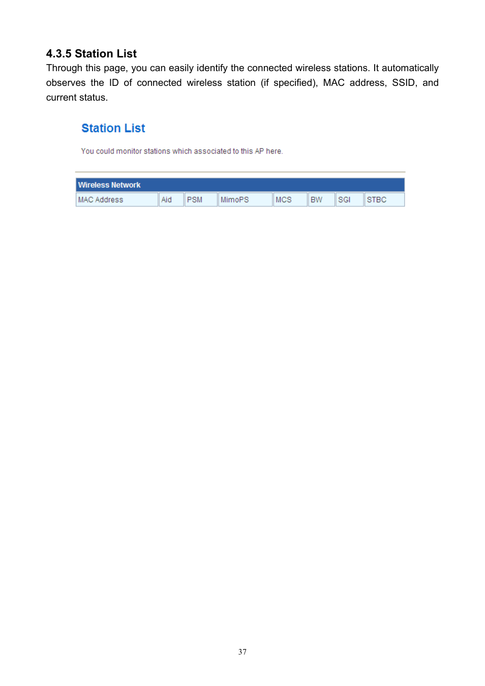 5 station list | PLANET WNAP-7200 User Manual | Page 37 / 75