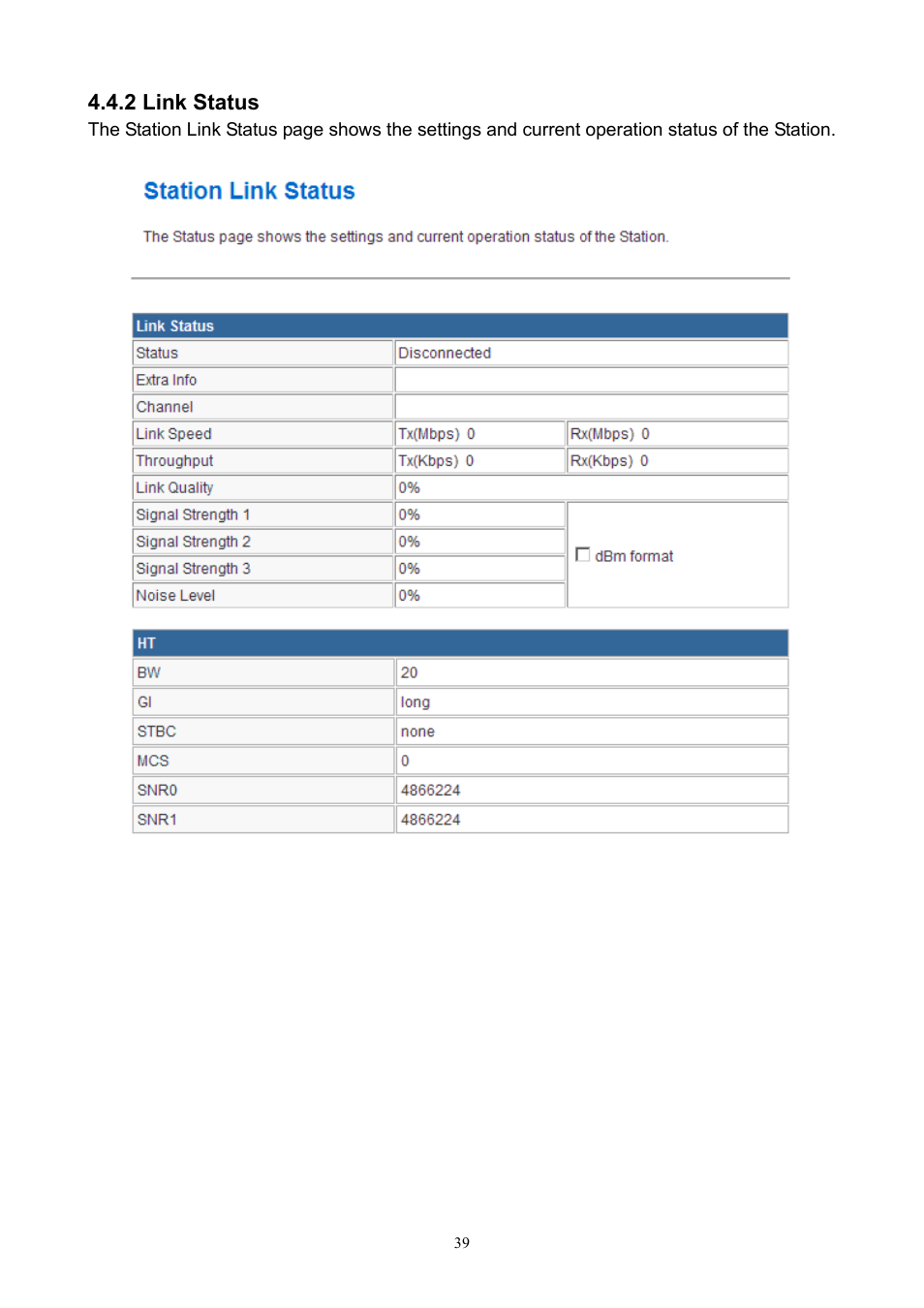 2 link status | PLANET WNAP-7200 User Manual | Page 39 / 75