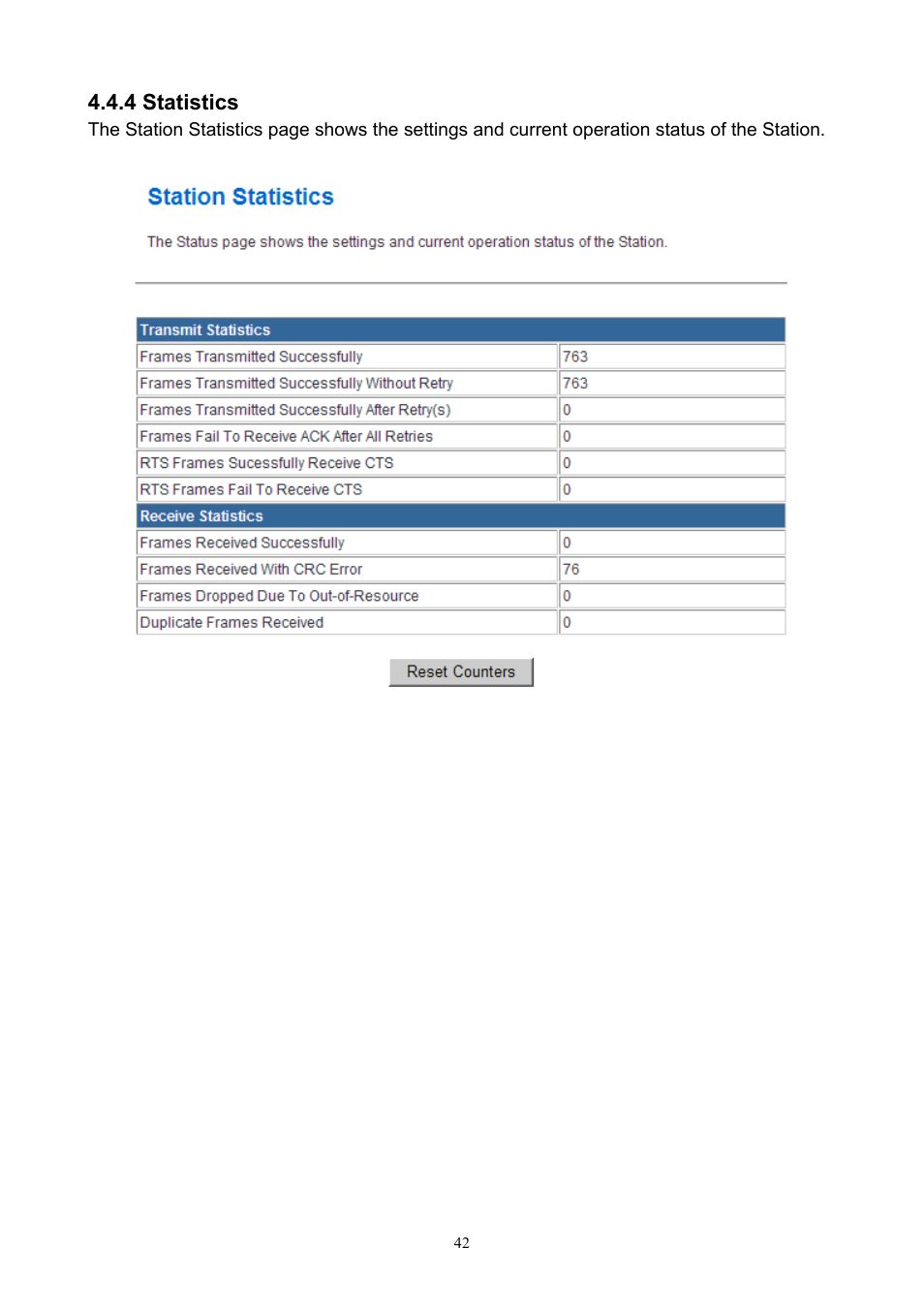 4 statistics | PLANET WNAP-7200 User Manual | Page 42 / 75