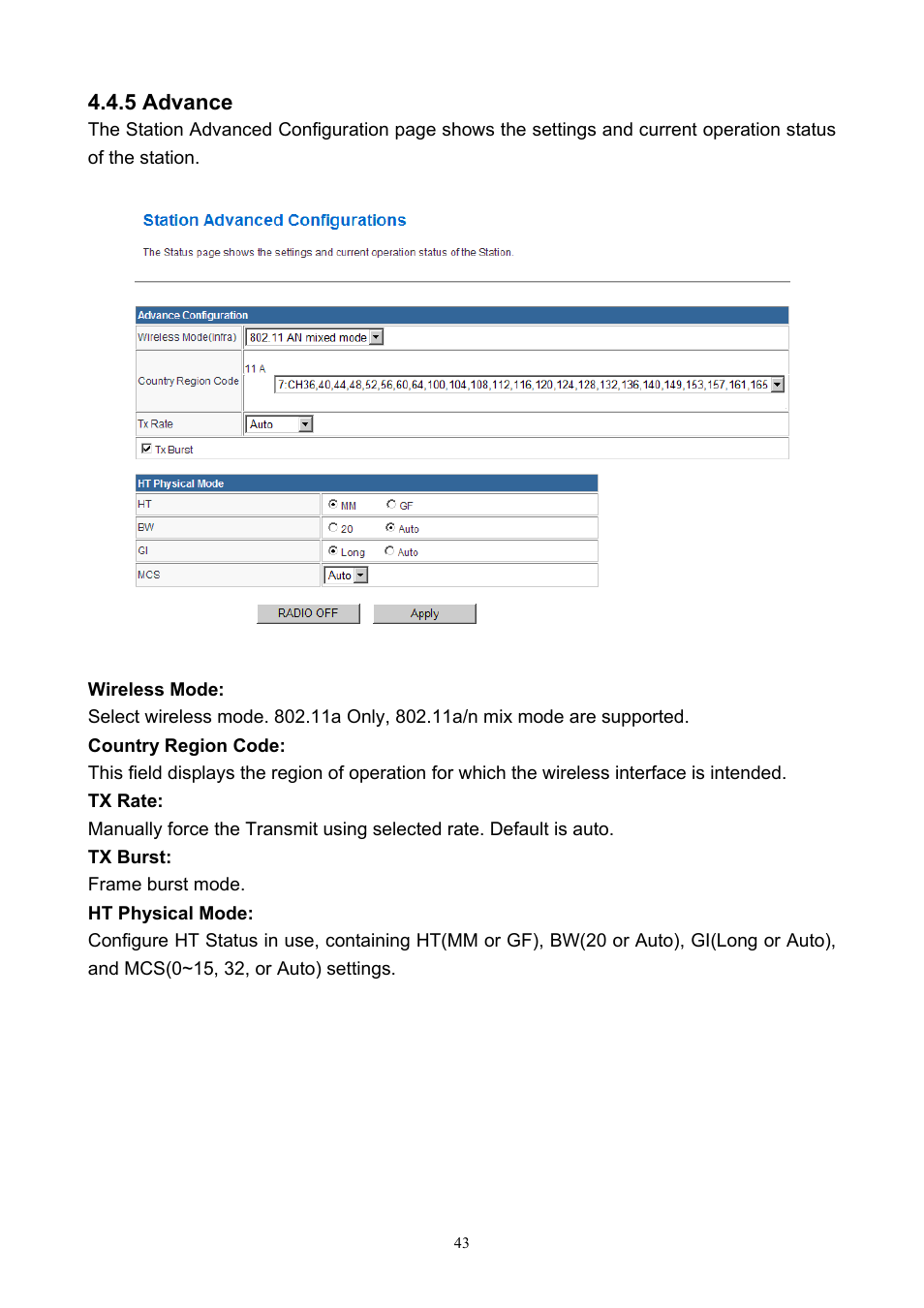 5 advance | PLANET WNAP-7200 User Manual | Page 43 / 75