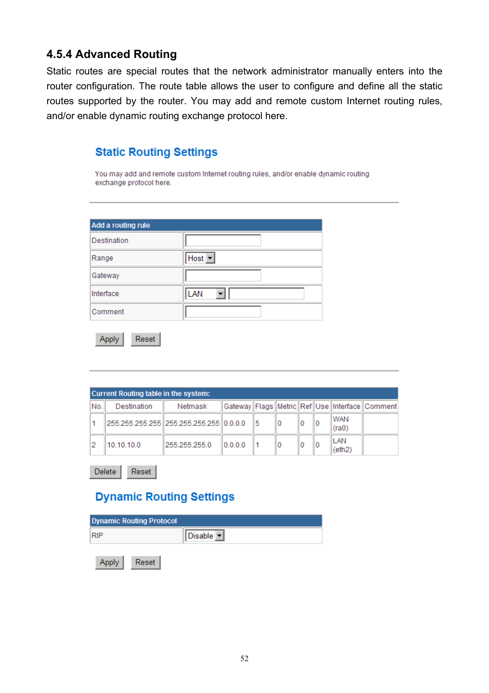 4 advanced routing | PLANET WNAP-7200 User Manual | Page 52 / 75