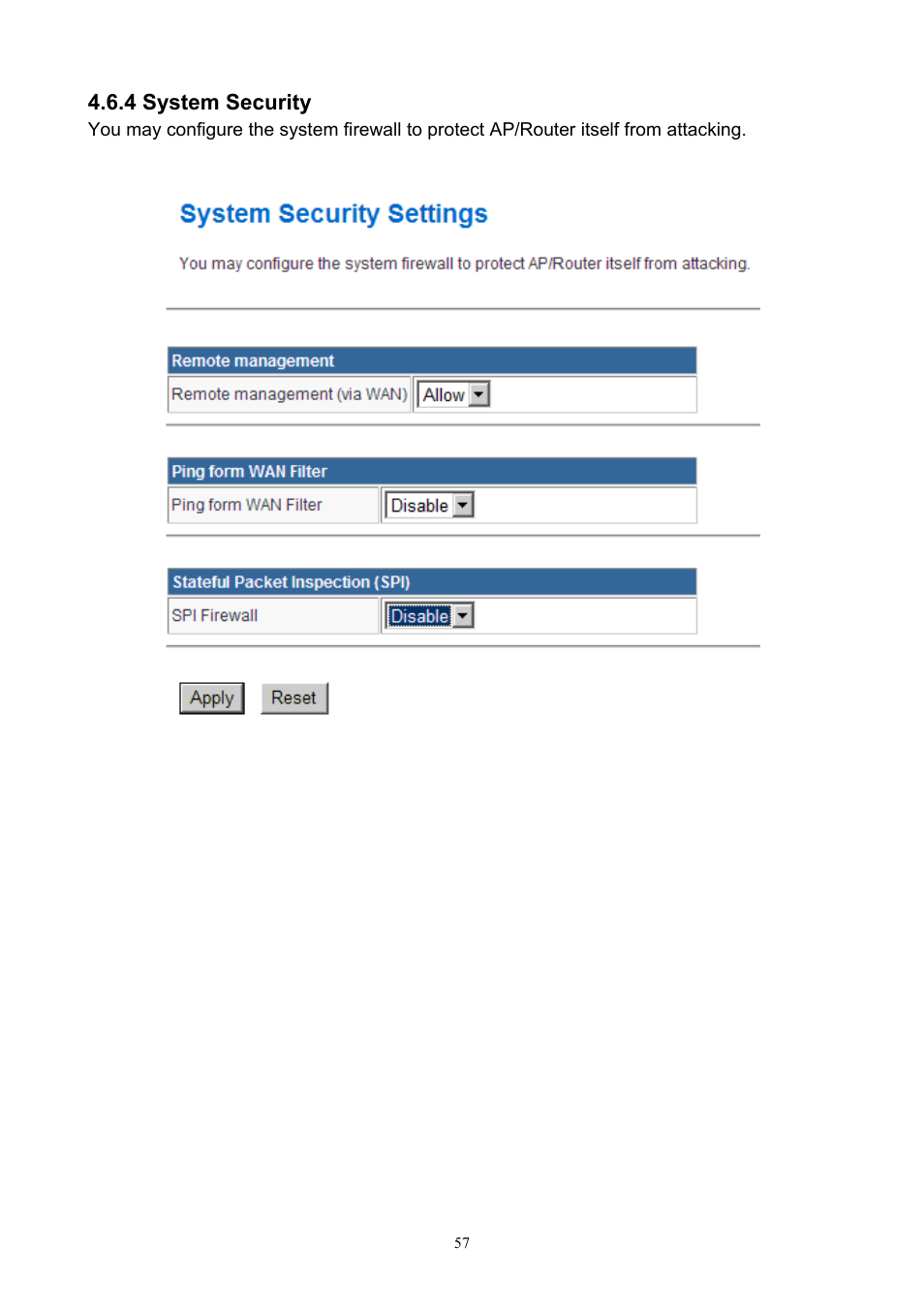 4 system security | PLANET WNAP-7200 User Manual | Page 57 / 75