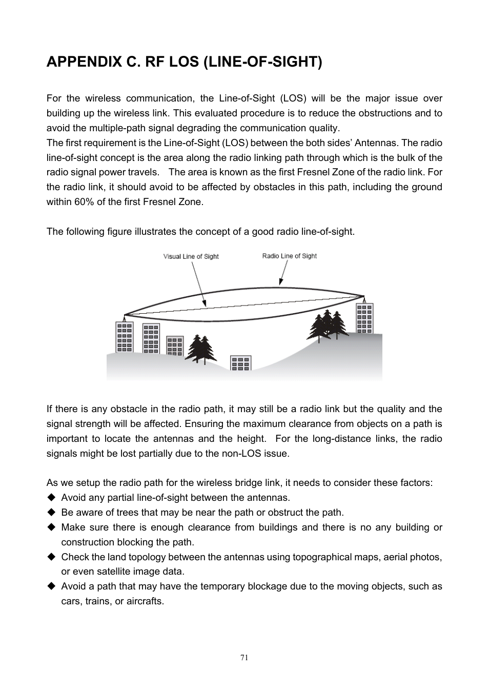 Appendix c. rf los (line-of-sight) | PLANET WNAP-7200 User Manual | Page 71 / 75