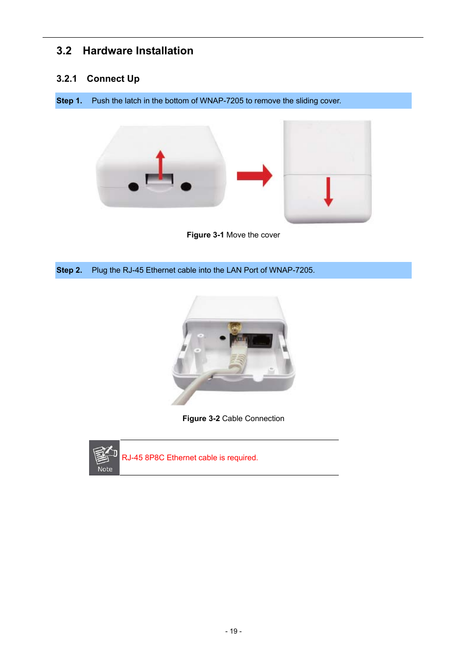 2 hardware installation, 1 connect up | PLANET WNAP-7205 User Manual | Page 19 / 107