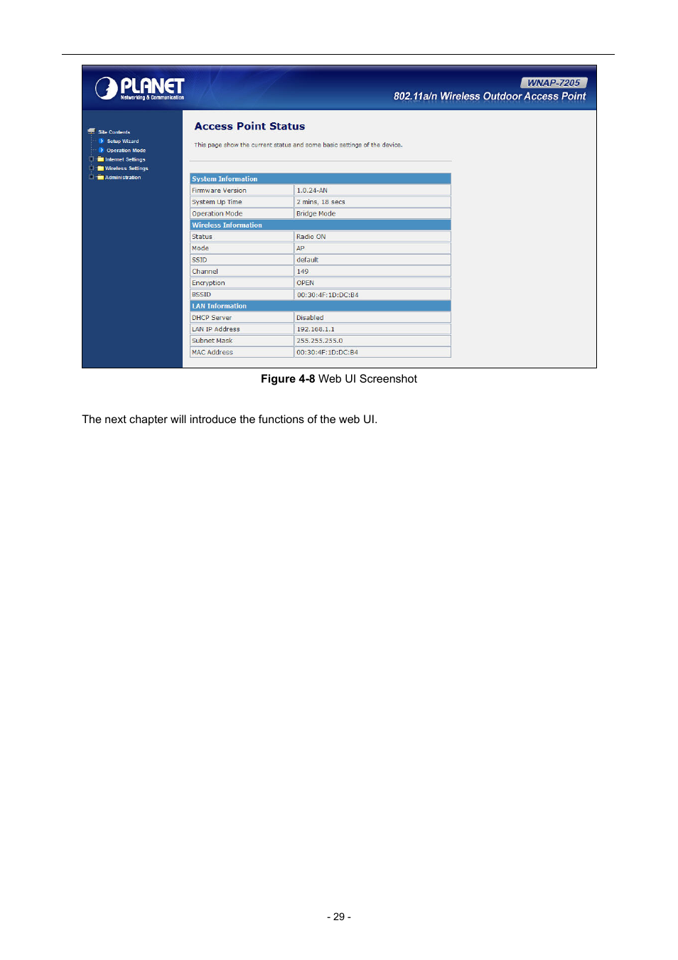 PLANET WNAP-7205 User Manual | Page 29 / 107