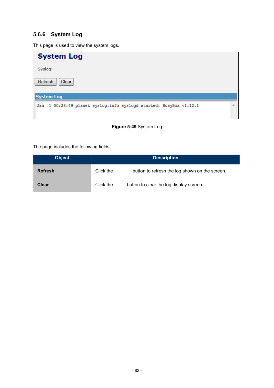 6 system log | PLANET WNAP-7205 User Manual | Page 82 / 107
