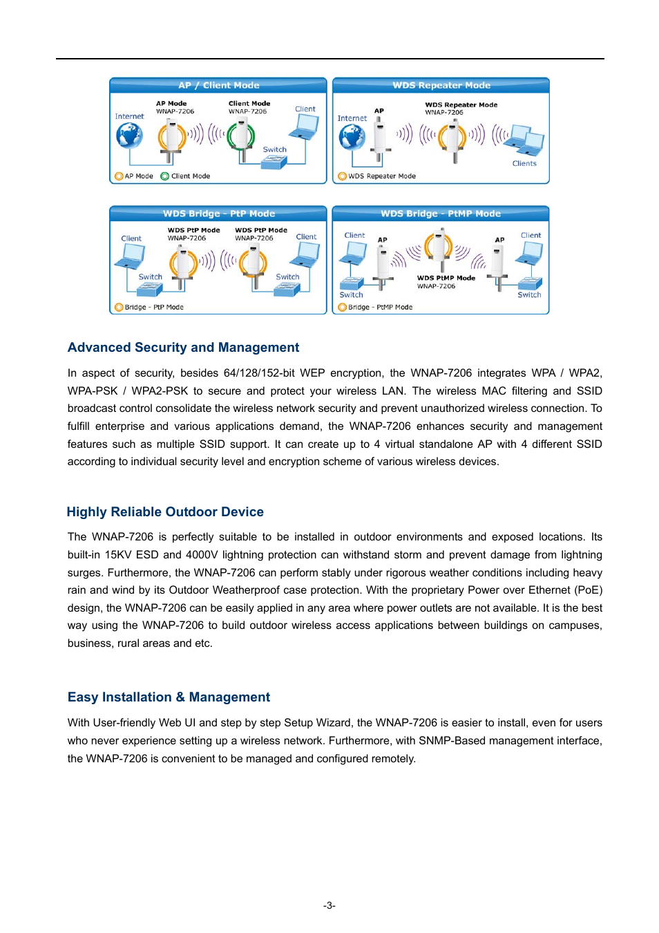 PLANET WNAP-7206 User Manual | Page 11 / 171