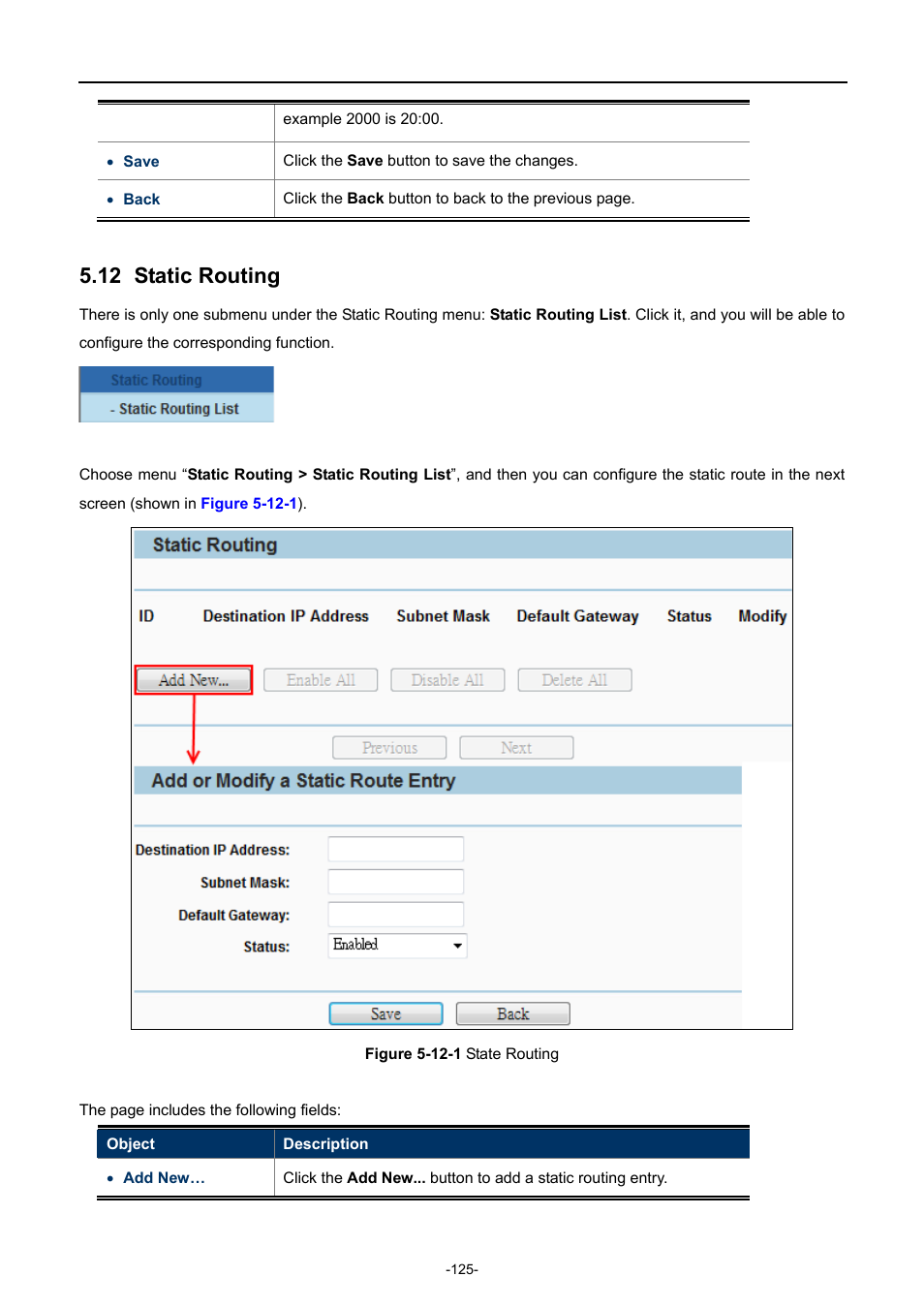 12 static routing, Static routing | PLANET WNAP-7206 User Manual | Page 133 / 171