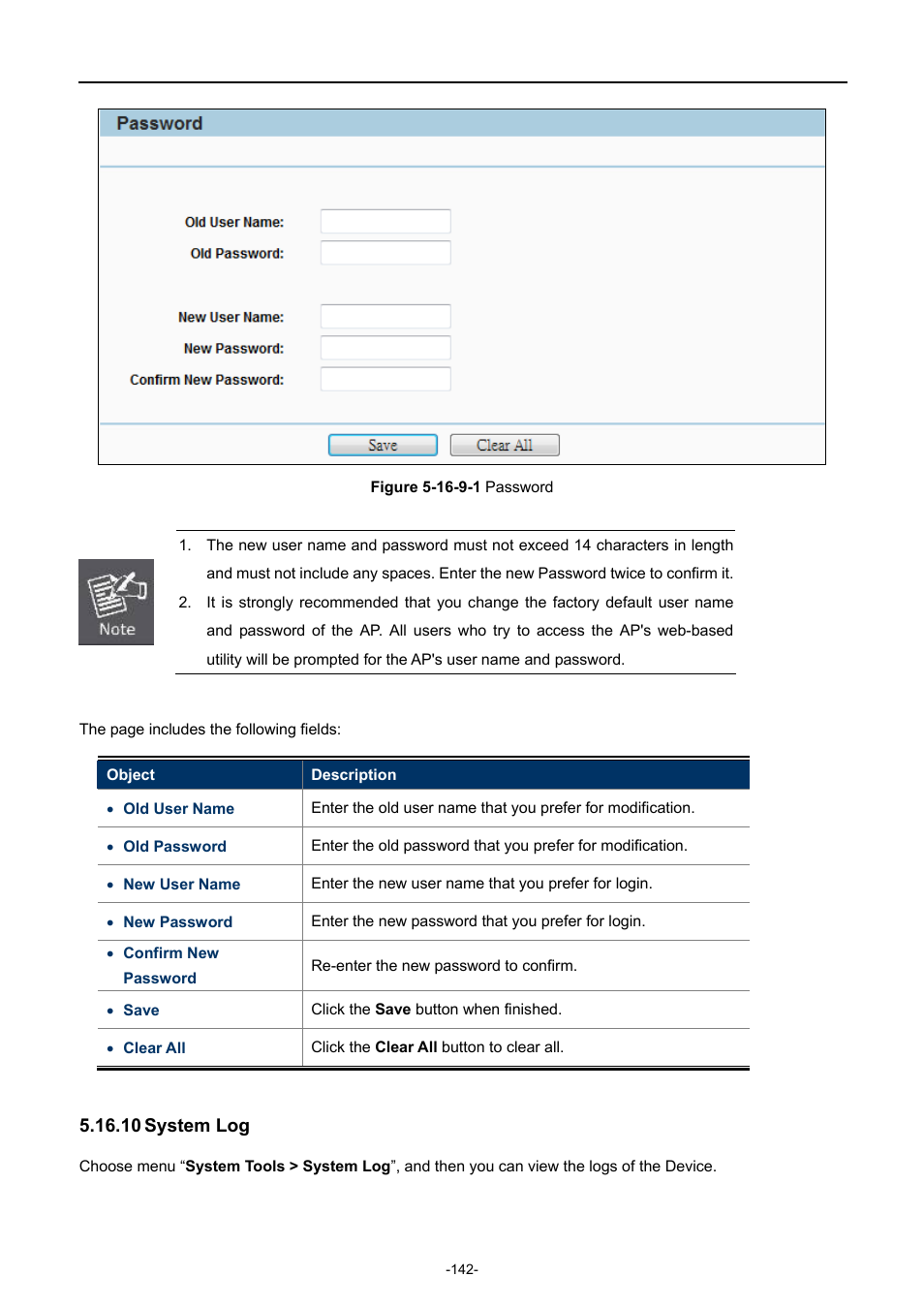 10 system log, System log | PLANET WNAP-7206 User Manual | Page 150 / 171