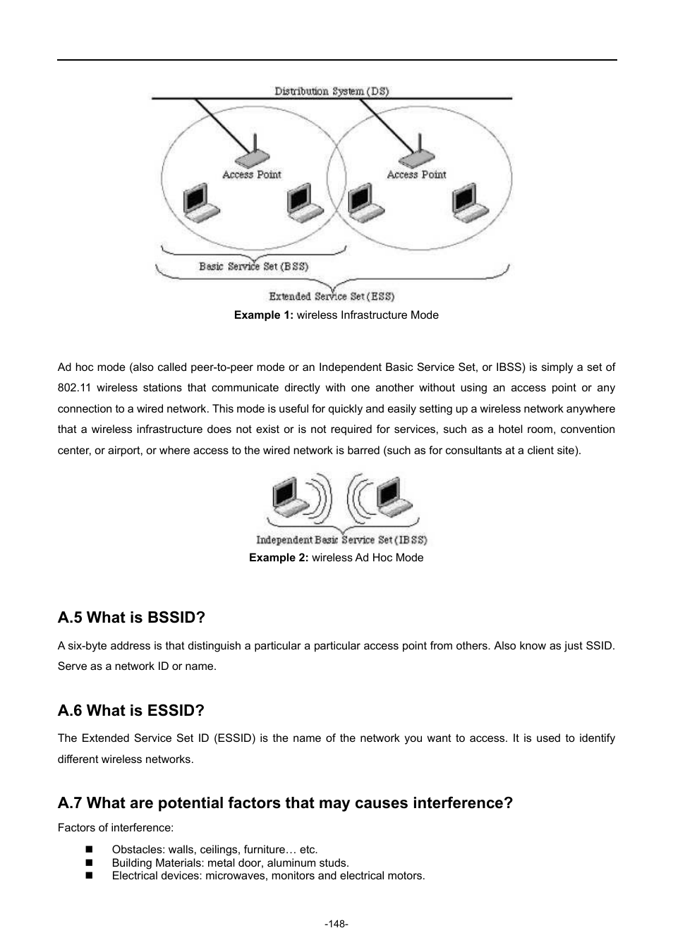 A.5 what is bssid, A.6 what is essid | PLANET WNAP-7206 User Manual | Page 156 / 171