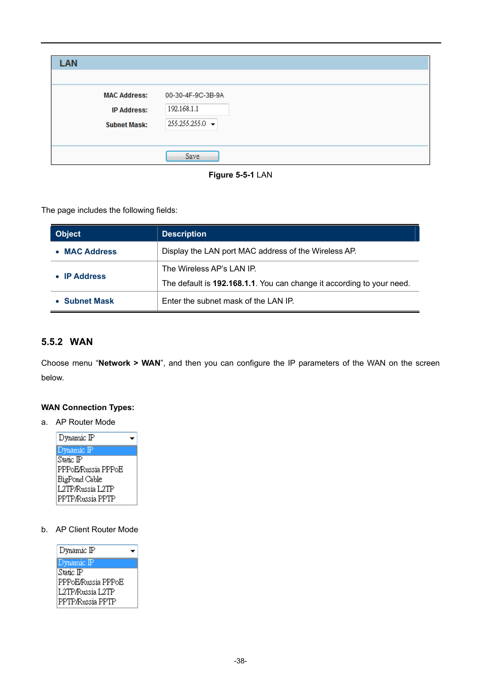 2 wan | PLANET WNAP-7206 User Manual | Page 46 / 171