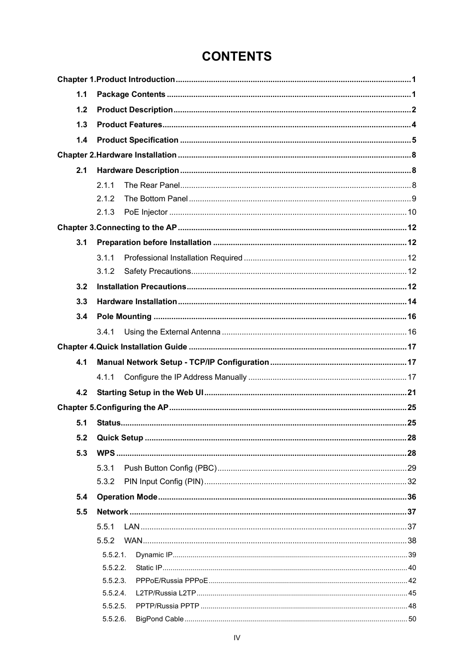 PLANET WNAP-7206 User Manual | Page 5 / 171