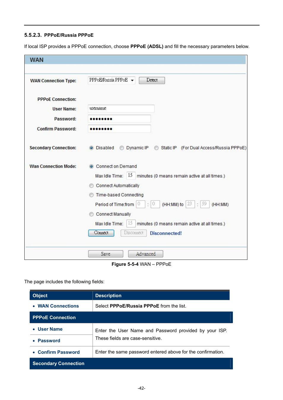 Pppoe/russia pppoe | PLANET WNAP-7206 User Manual | Page 50 / 171