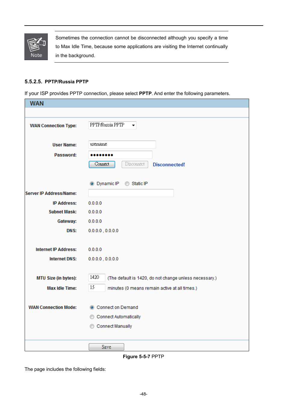 Pptp/russia pptp | PLANET WNAP-7206 User Manual | Page 56 / 171
