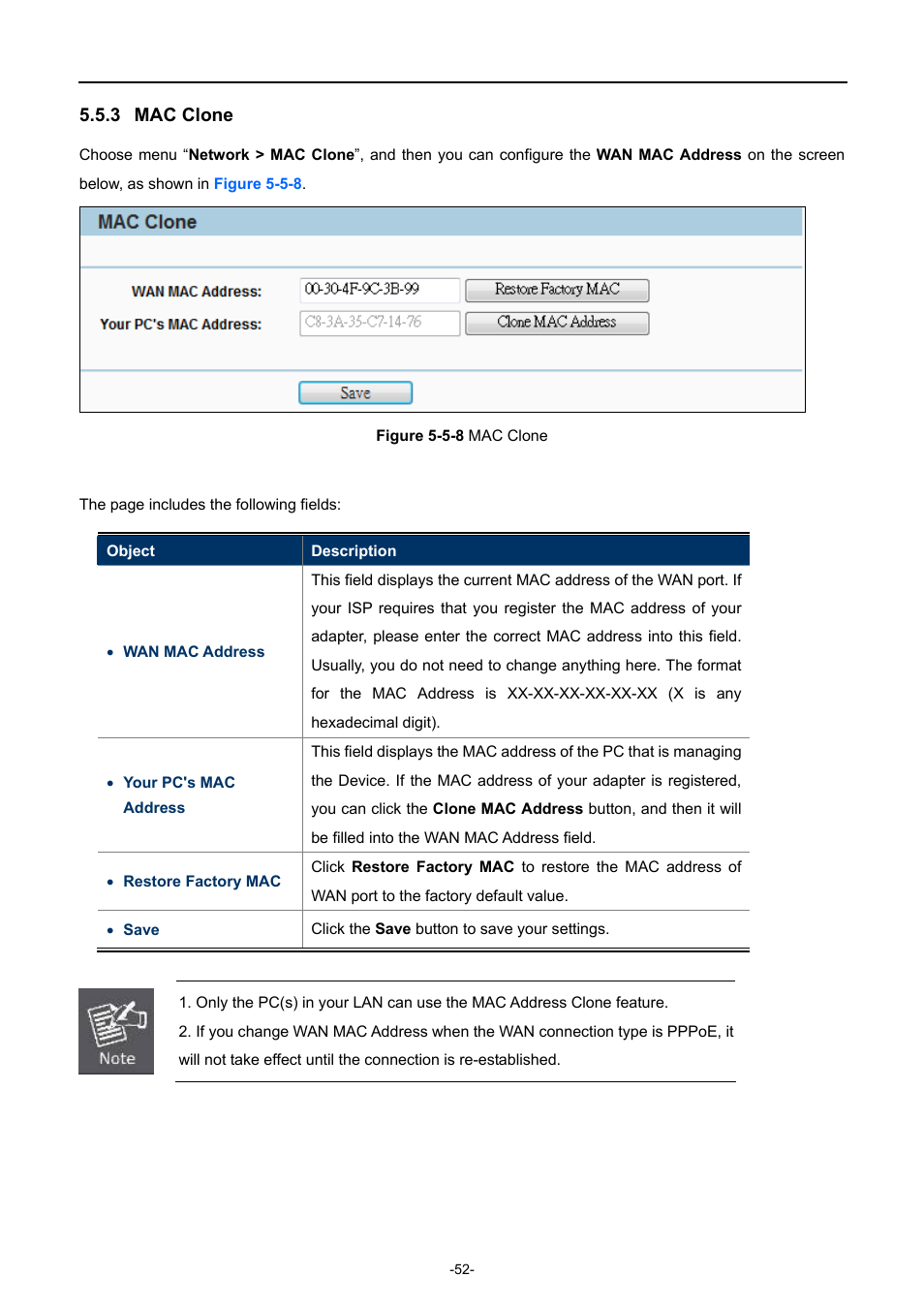 3 mac clone, Mac clone | PLANET WNAP-7206 User Manual | Page 60 / 171