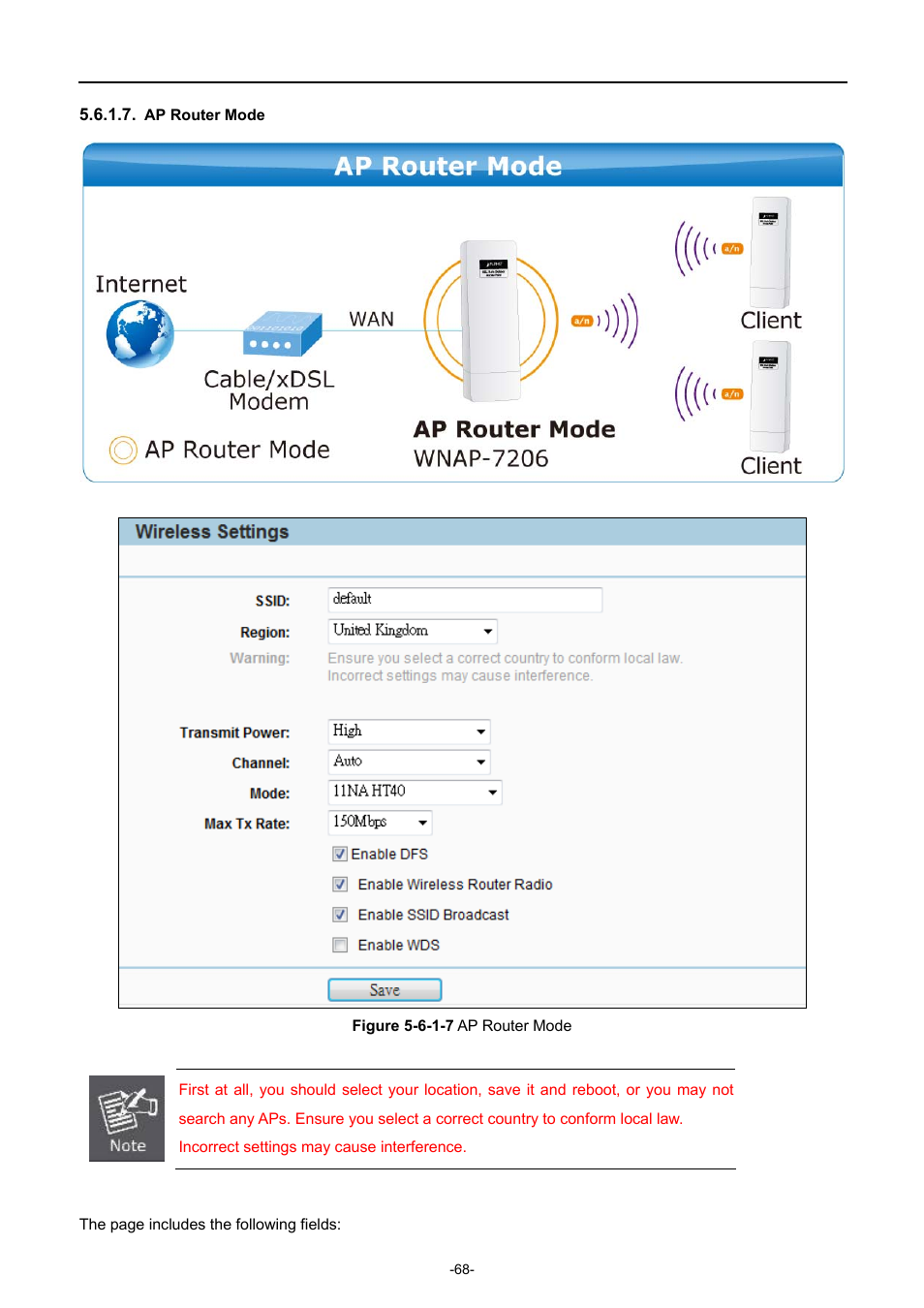 Ap router mode | PLANET WNAP-7206 User Manual | Page 76 / 171