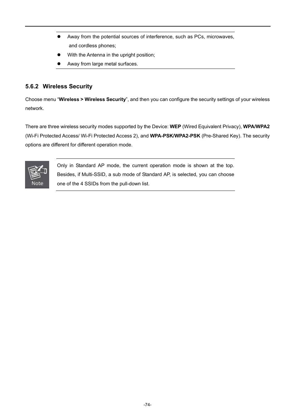 2 wireless security, Wireless security | PLANET WNAP-7206 User Manual | Page 82 / 171