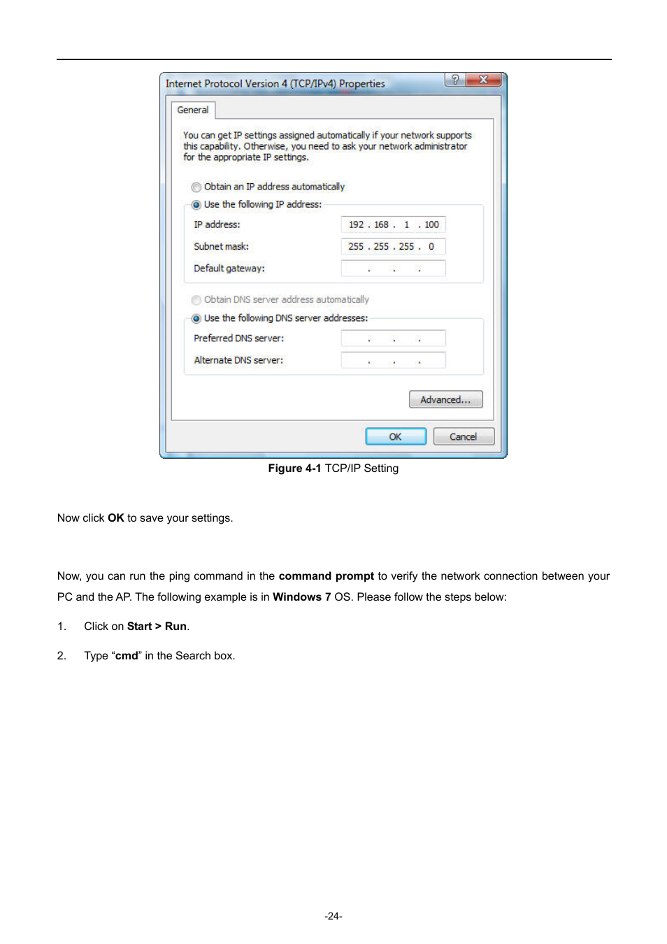 Igure, Tcp/ip, Etting | PLANET WNAP-7335 User Manual | Page 25 / 95