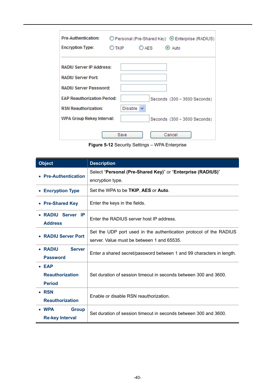 Igure, Ecurity, Ettings | Nterprise | PLANET WNAP-7335 User Manual | Page 41 / 95