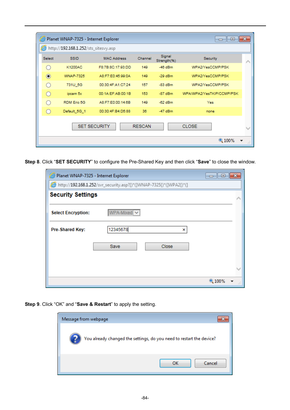 PLANET WNAP-7335 User Manual | Page 85 / 95