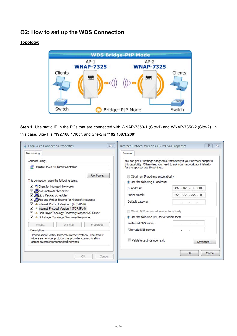 Q2: how to set up the wds connection | PLANET WNAP-7335 User Manual | Page 88 / 95