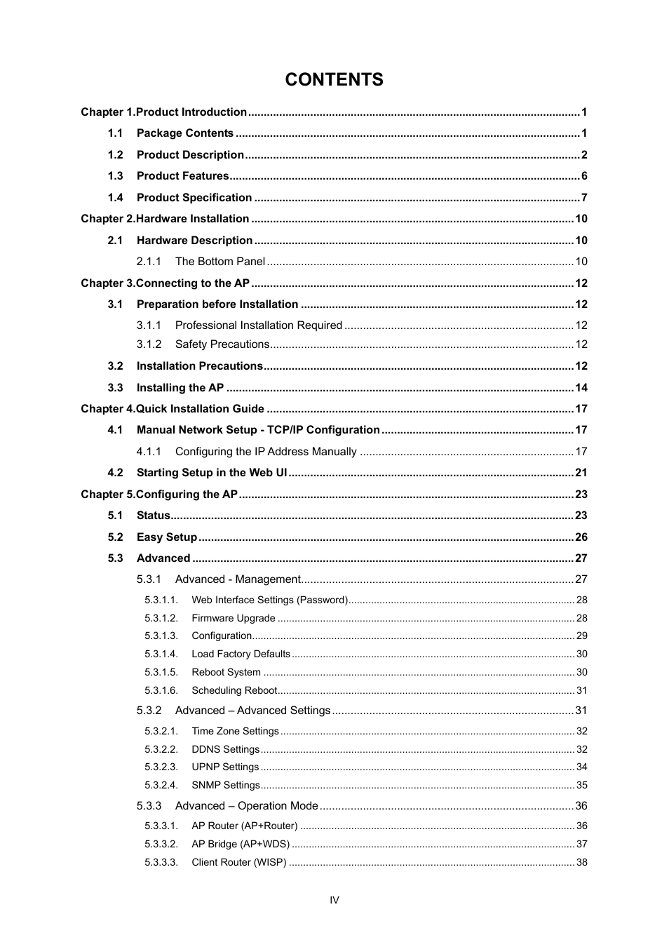 PLANET WNAP-7350 User Manual | Page 5 / 103