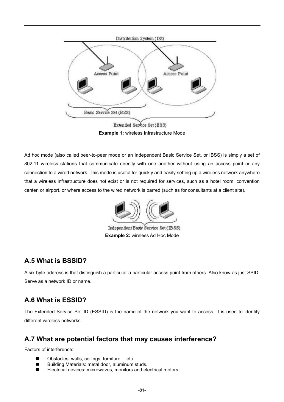 A.5 what is bssid, A.6 what is essid | PLANET WNAP-7350 User Manual | Page 88 / 103