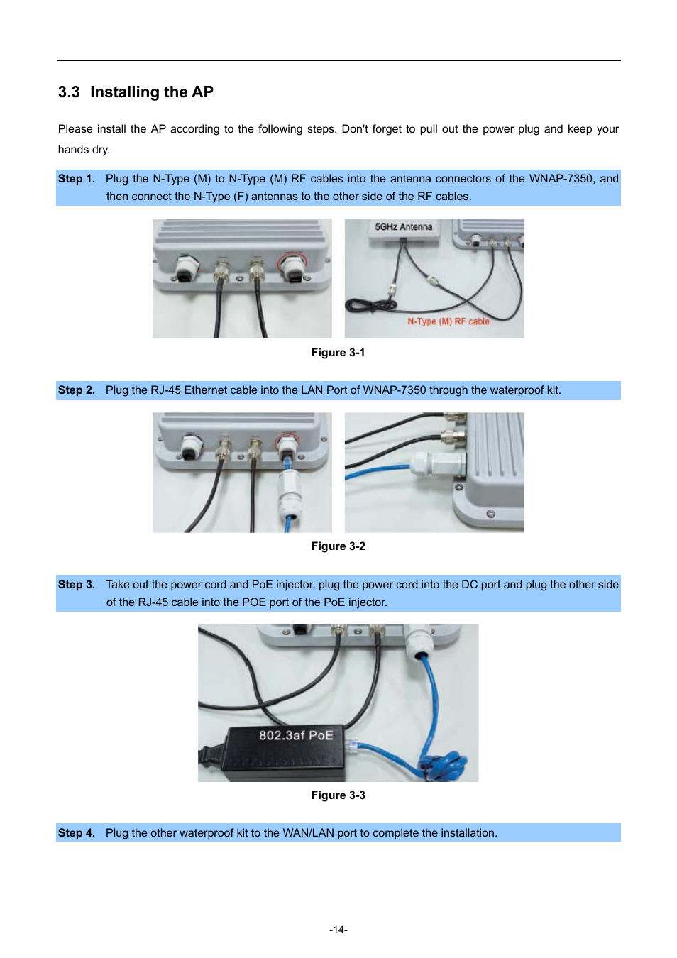 3 installing the ap, Installing the ap | PLANET WNAP-7350 User Manual | Page 21 / 103
