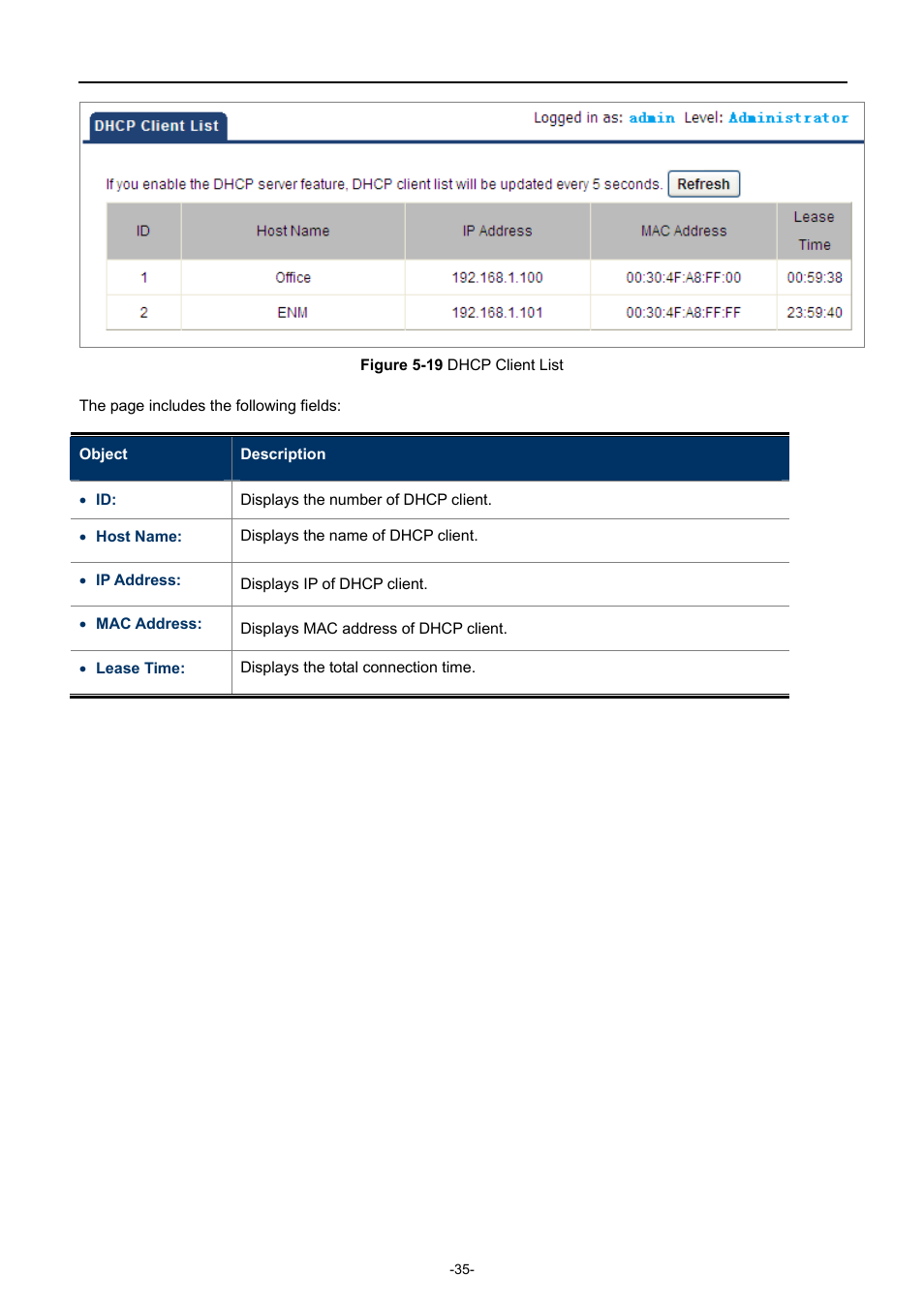 Igure, Dhcp, Lient | PLANET WNAP-C3220 User Manual | Page 43 / 79