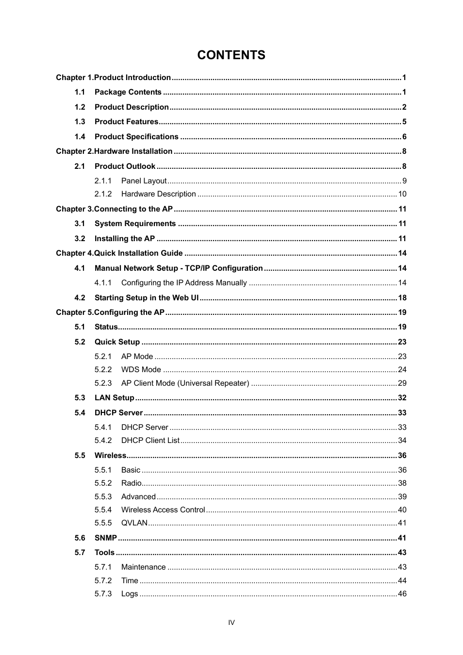 PLANET WNAP-C3220 User Manual | Page 5 / 79